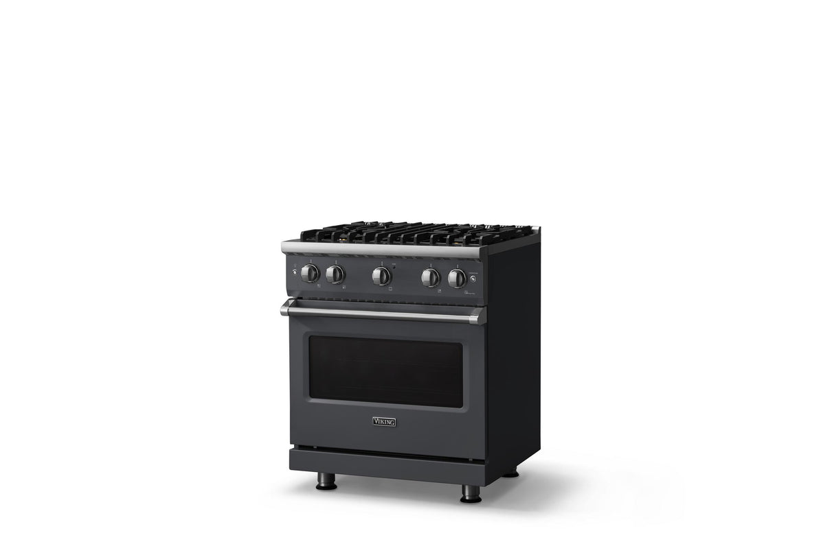 30"W. Sealed Burner Gas Range (Finish: Cast Black, Trim: Polished Chrome, Fuel: Natural Gas)