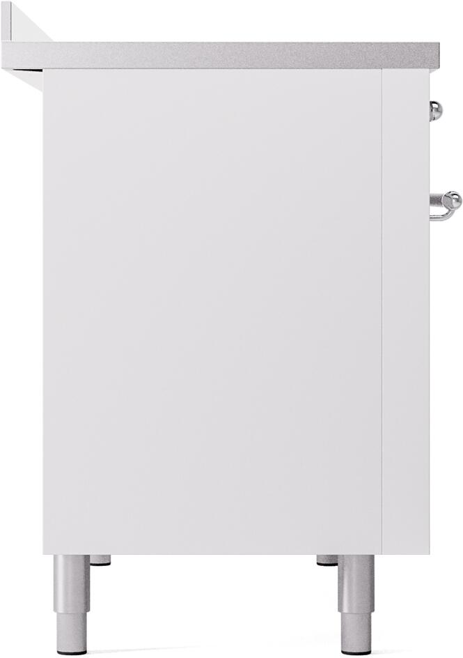 Nostalgie II 48 Inch Electric Freestanding Range in White with Chrome Trim