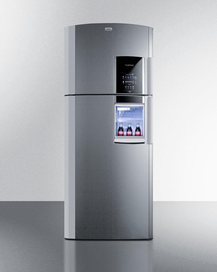 Counter Depth 18 CU.FT. Frost-free Refrigerator-freezer With Icemaker In Platinum With A Left Hand Door Swing, Part of the Ingenious Series Designed for True User Convenience