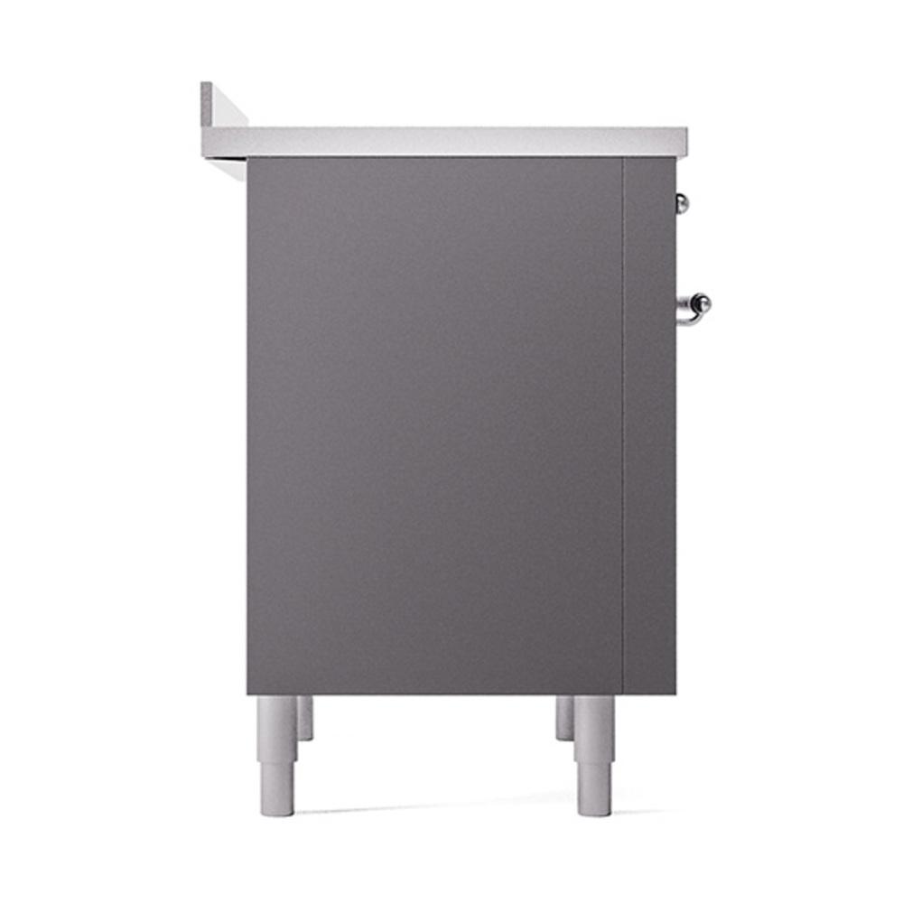 ILVE UNI366QNMPMGC Nostalgie II Noblesse 36 inch Induction Range (Solid Door, Graphite Matte, Chrome)