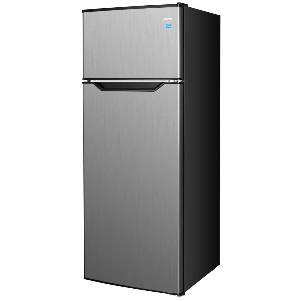 Danby 7.4 cu. ft. Apartment Size Top Mount Fridge in Stainless Steel Look