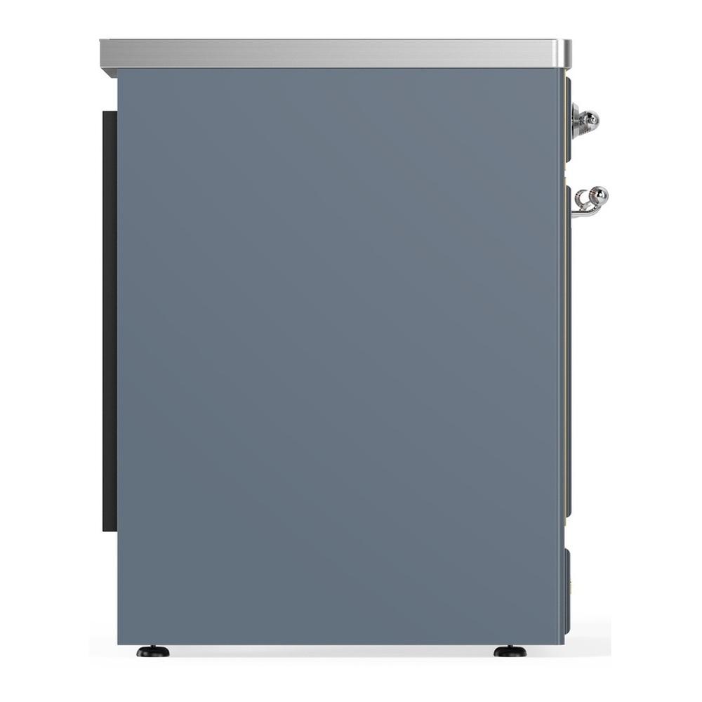 ILVE UMIB30QNR3BGC Majestic III 30 inch Induction Range with 4 Elements, 4 cu. ft. Oven Capacity (Solid Door, Blue Grey, Chrome)