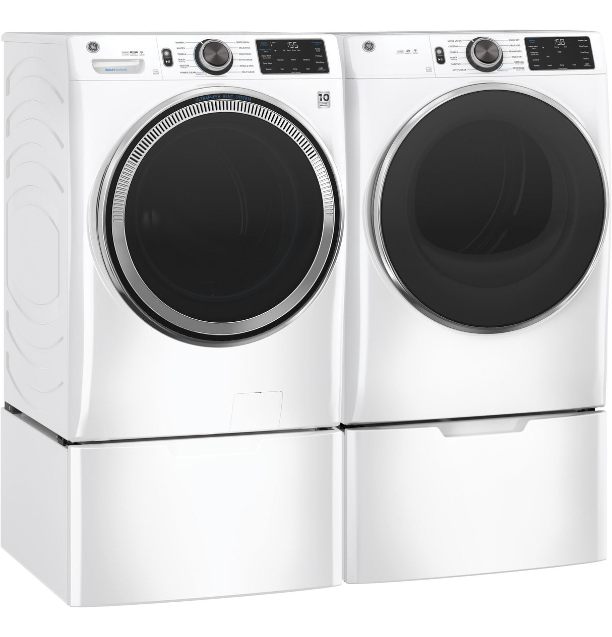 GE® ENERGY STAR® 4.8 cu. ft. Capacity Smart Front Load Steam Washer with SmartDispense™ UltraFresh Vent System with OdorBlock™ and Steam