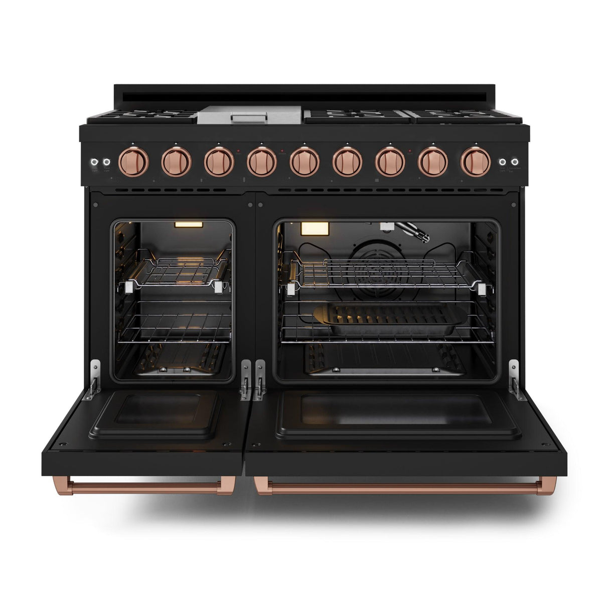 48 Inch Professional Gas Range With Tilt Panel Touch Control In Black/rose Gold Gordon Ramsay Series