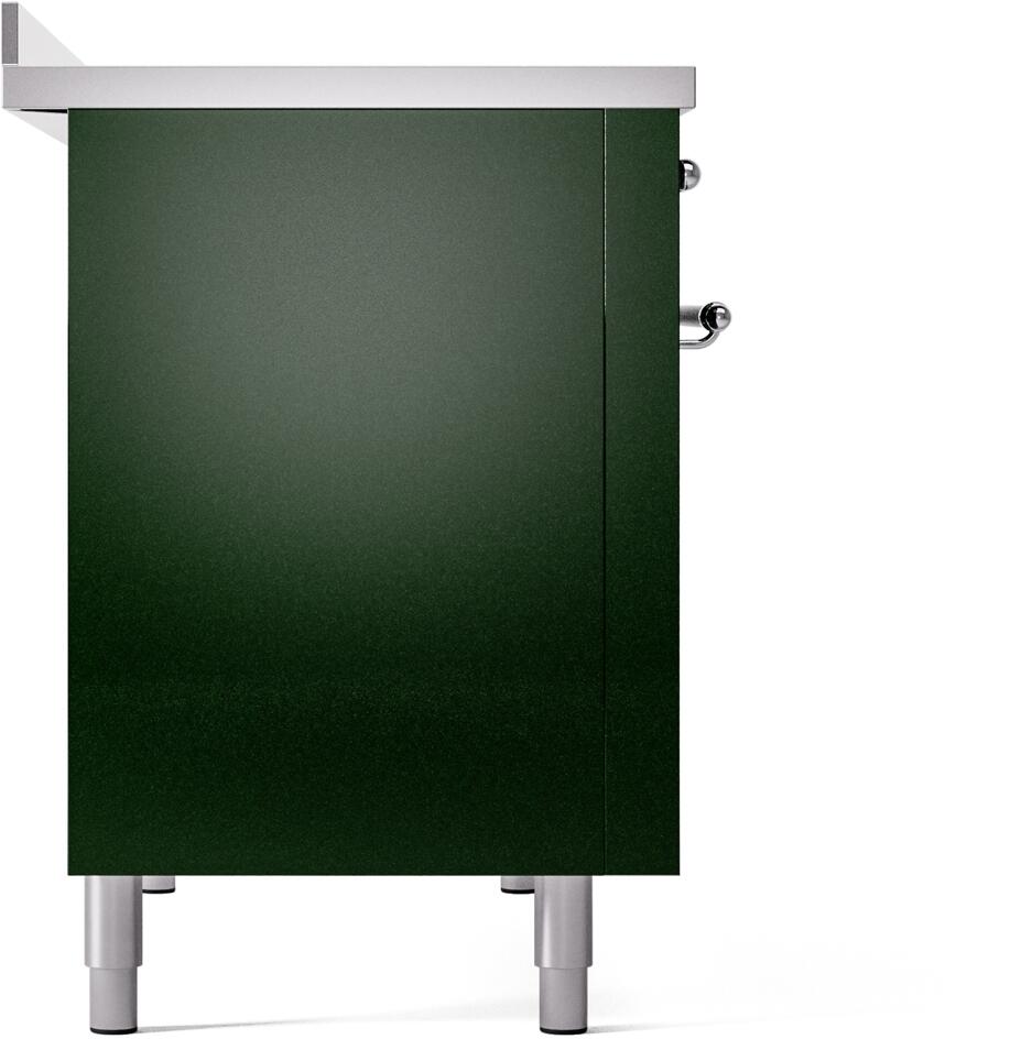 Nostalgie II 48 Inch Electric Freestanding Range in Emerald Green with Chrome Trim