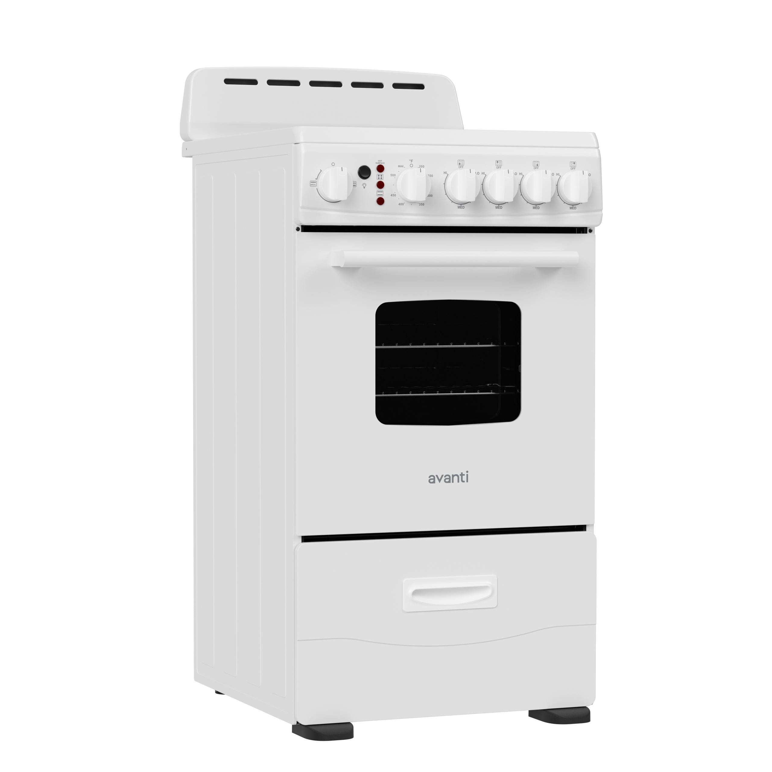 Avanti 20-Inch Freestanding Electric Range with Ceramic Glass Cooktop, in White (CERU200P0W)