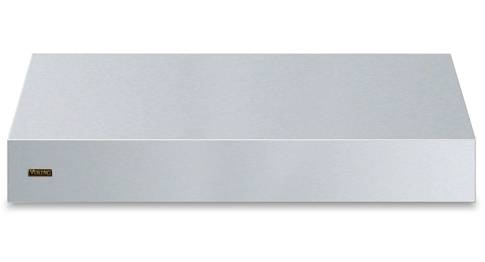 60"W. 18"H. Wall Hood (Finish: Stainless Steel, Trim: Brushed Brass)