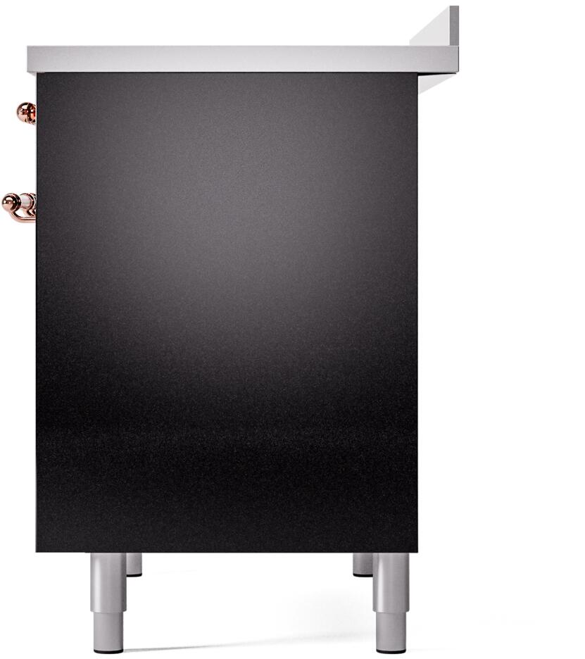 Nostalgie II 40 Inch Electric Freestanding Range in Glossy Black with Copper Trim
