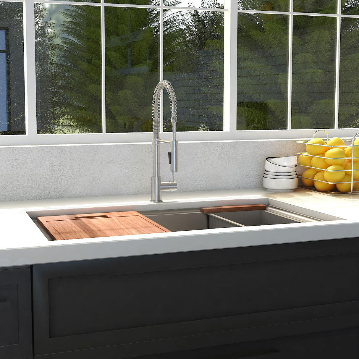 ZLINE 27 in. Garmisch Undermount Single Bowl Stainless Steel Kitchen Sink with Bottom Grid and Accessories (SLS-27)