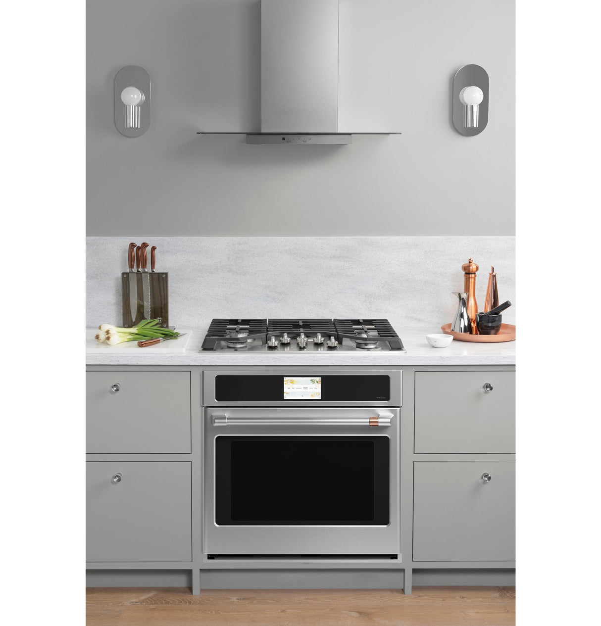 Café™ 30" Wall-Mount Glass Canopy Chimney Hood