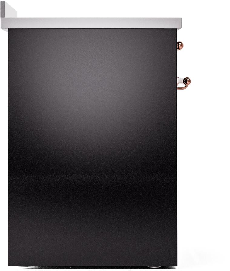 Nostalgie II 30 Inch Electric Freestanding Range in Glossy Black with Copper Trim