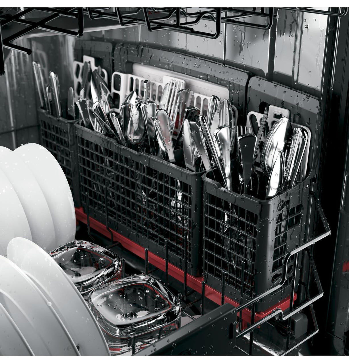 GE Café™ Series Stainless Interior Built-In Dishwasher with Hidden Controls