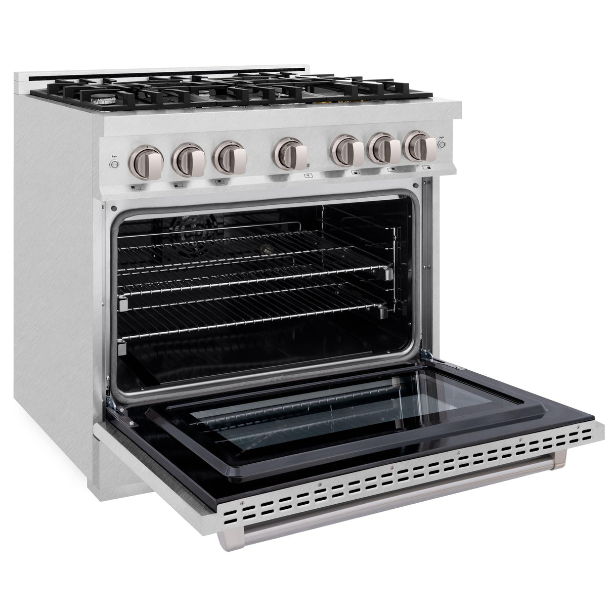ZLINE 36 in. 5.2 cu. ft. Select Dual Fuel Range with 6 Burner Gas Cooktop and Electric Convection Oven in DuraSnow' Stainless Steel (HDRS-36)