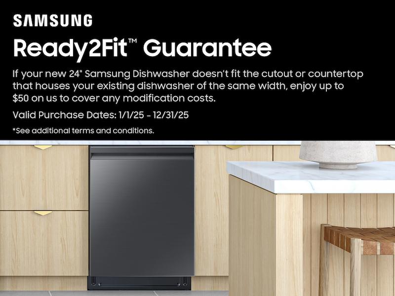 38 dBA Bespoke Smart Dishwasher with 3rd Rack Washing System in Fingerprint Resistant Matte Black Steel