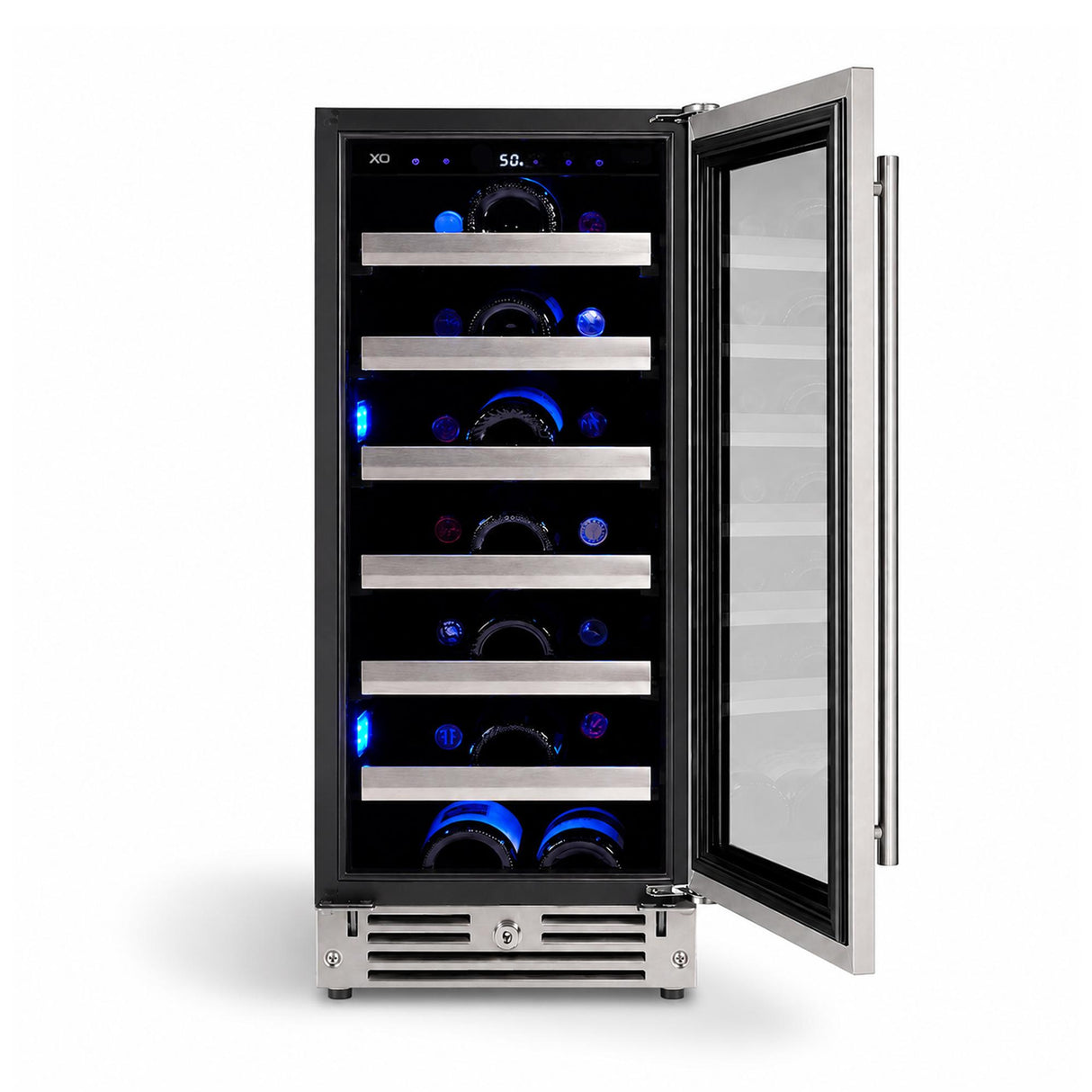 15" Wine Cooler, Stainless Steel Glass, Field Reversible Hinge