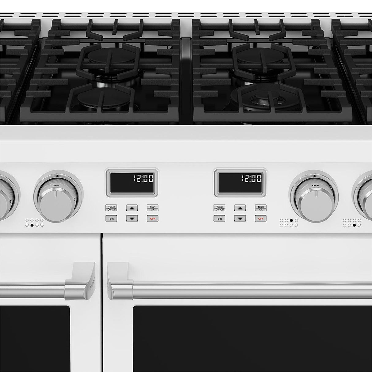 48 Inch Contemporary Professional Gas Range In White