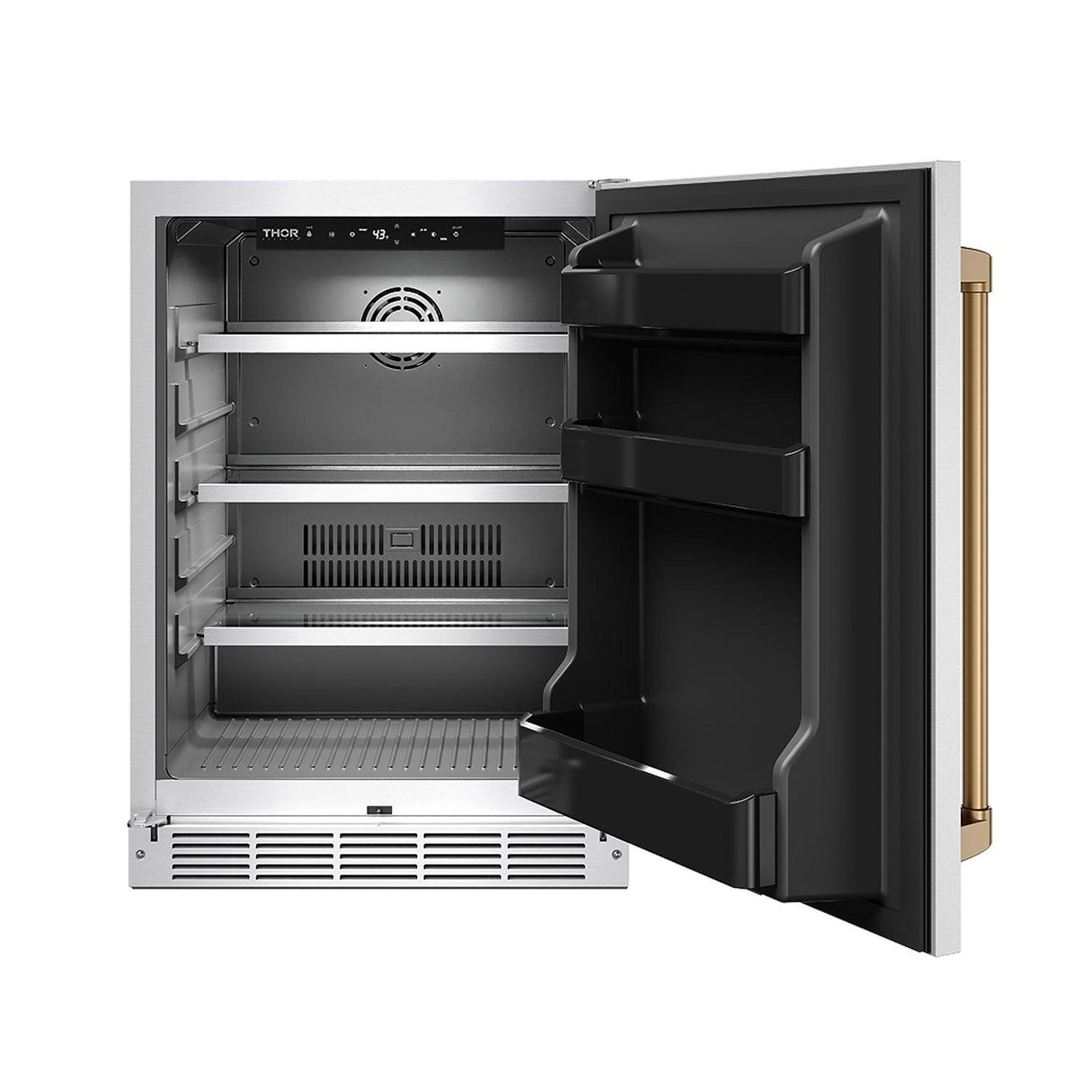 Gordon Ramsay Collection 24 Inch Outdoor Undercounter Beverage Cooler In Stainless Steel/bronze
