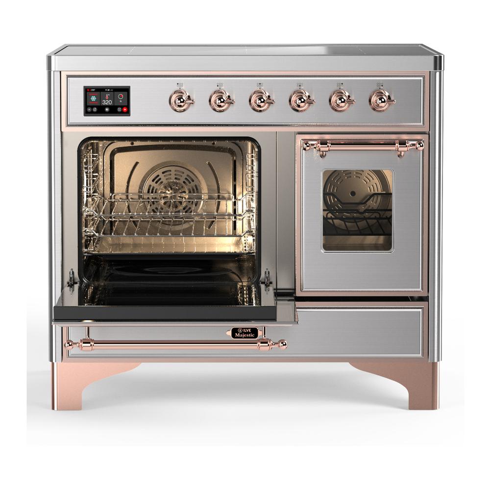 ILVE UMDIB40NR3SSP Majestic III 40 inch Induction Range with 6 Elements, 3.82 cu. ft. Total Oven Capacity (Triple Glass Door, Stainless Steel, Copper)