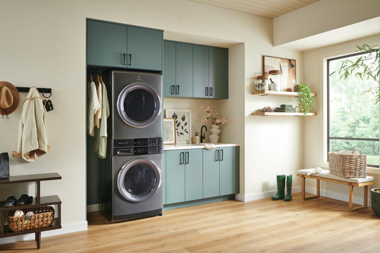 Laundry Tower Single Unit Front Load 4.5 Cu. Ft. Washer & 8 Cu. Ft. Electric Dryer