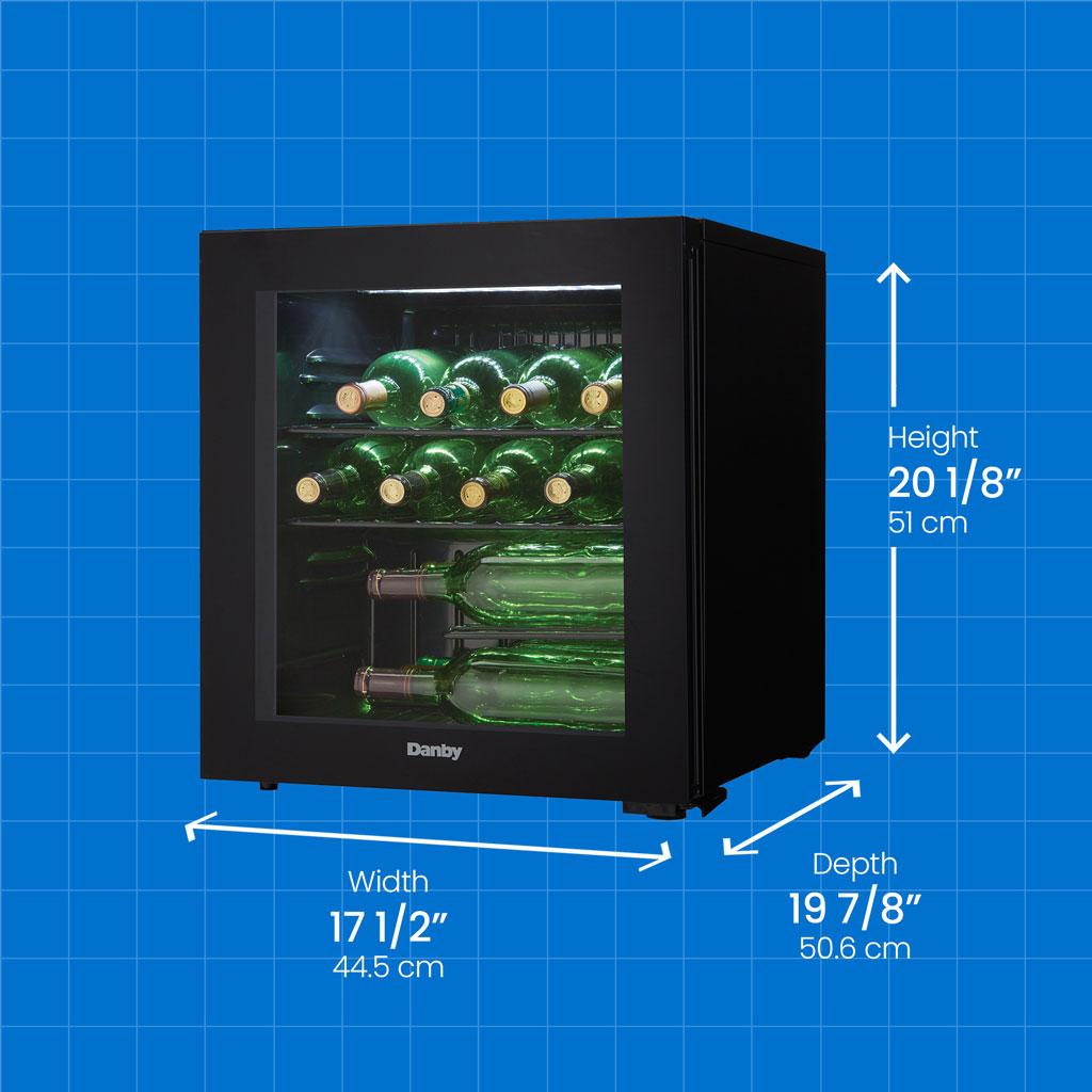 Danby 16 Bottle Free-Standing Wine Cooler in Black