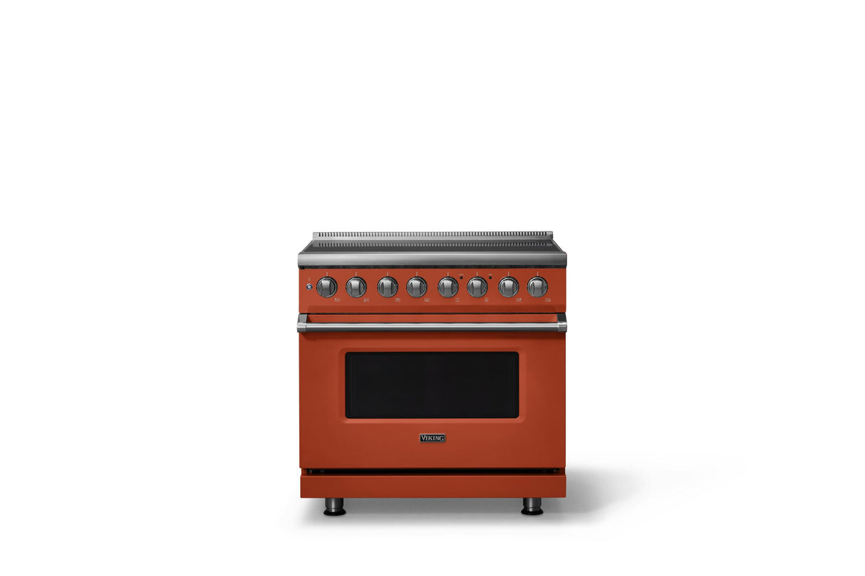 36"W. Induction Range (Finish: Spiced Cider, Trim: Polished Chrome)