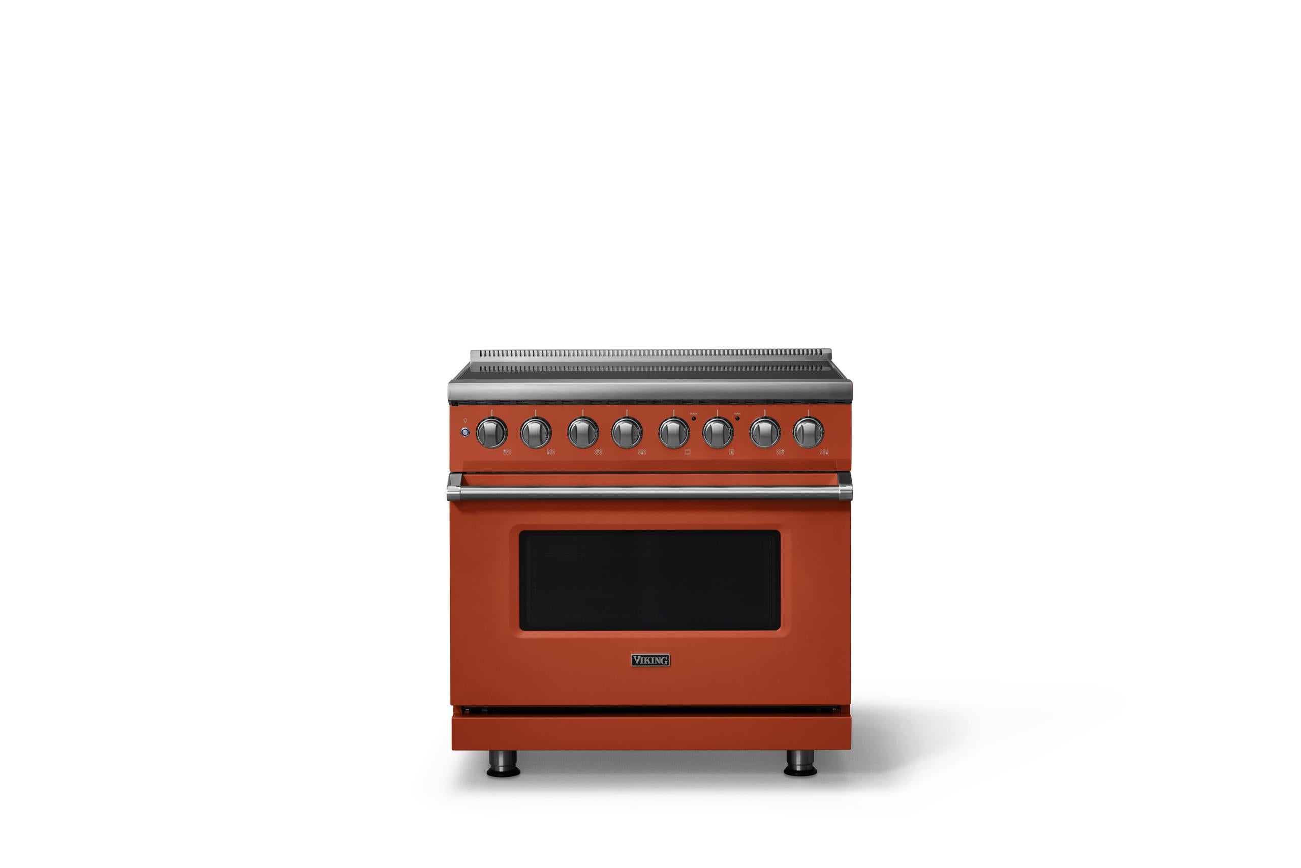 36"W. Induction Range (Finish: Spiced Cider, Trim: Polished Chrome)