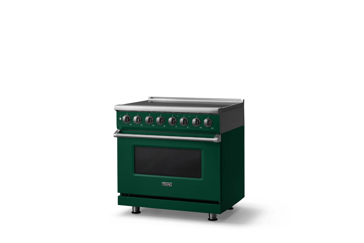 36"W. Induction Range (Finish: Ivy, Trim: Polished Chrome)