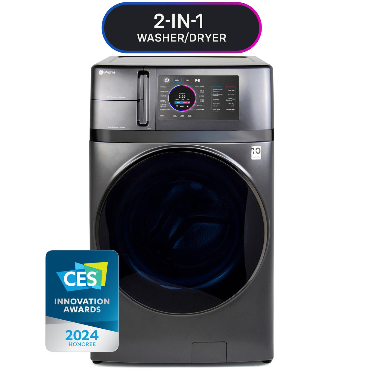 GE Profile ENERGY STAR 4.8 cu. ft. Capacity UltraFast Combo with Ventless Inverter Heat Pump Technology Washer/Dryer