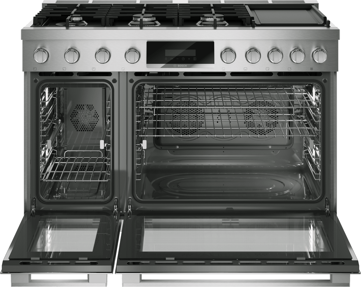 800 Series, Dual fuel freestanding range, 48'', Stainless steel