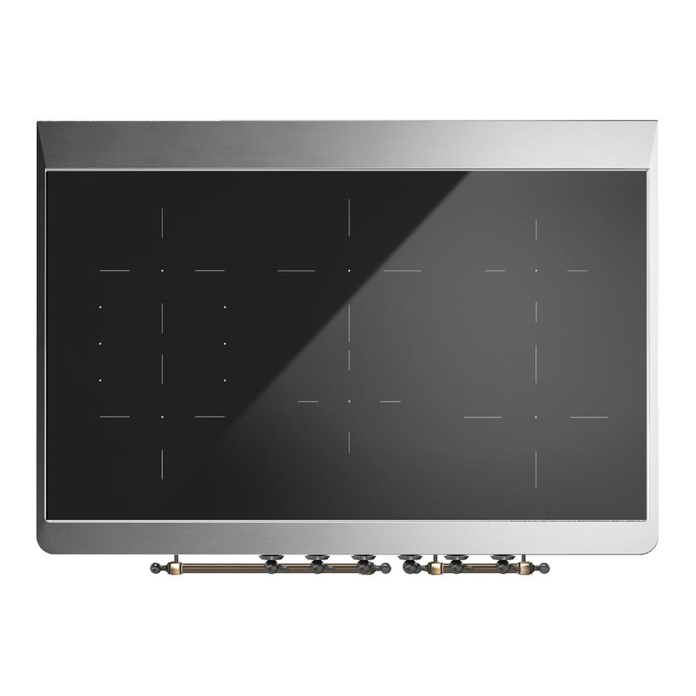 ILVE UMDIB40QNR3MGB Majestic III 40 inch Induction Range with 6 Elements, 3.82 cu. ft. Total Oven Capacity (Solid Door, Graphite Matte, Burnished)