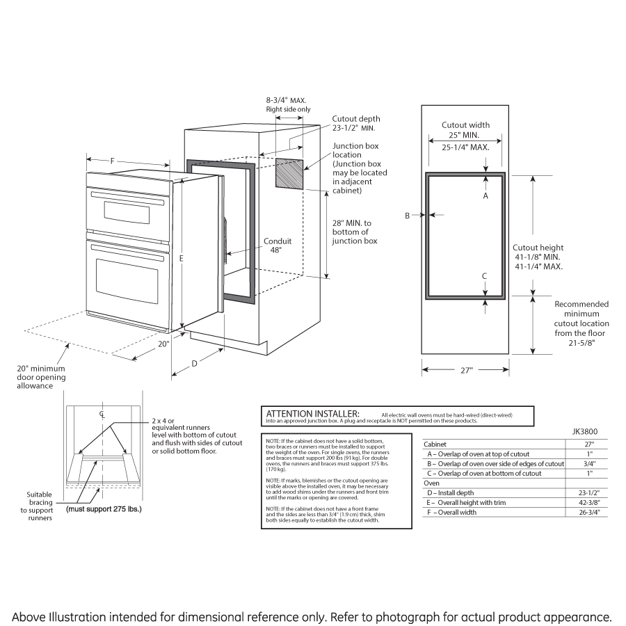 GE® 27" Built-In Combination Microwave/Oven
