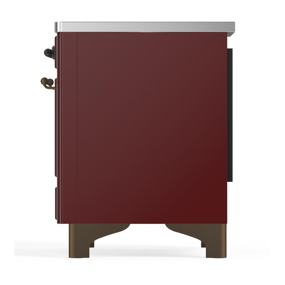 ILVE UMDIB40QNR3BUB Majestic III 40 inch Induction Range with 6 Elements, 3.82 cu. ft. Total Oven Capacity (Solid Door, Burgundy, Burnished)