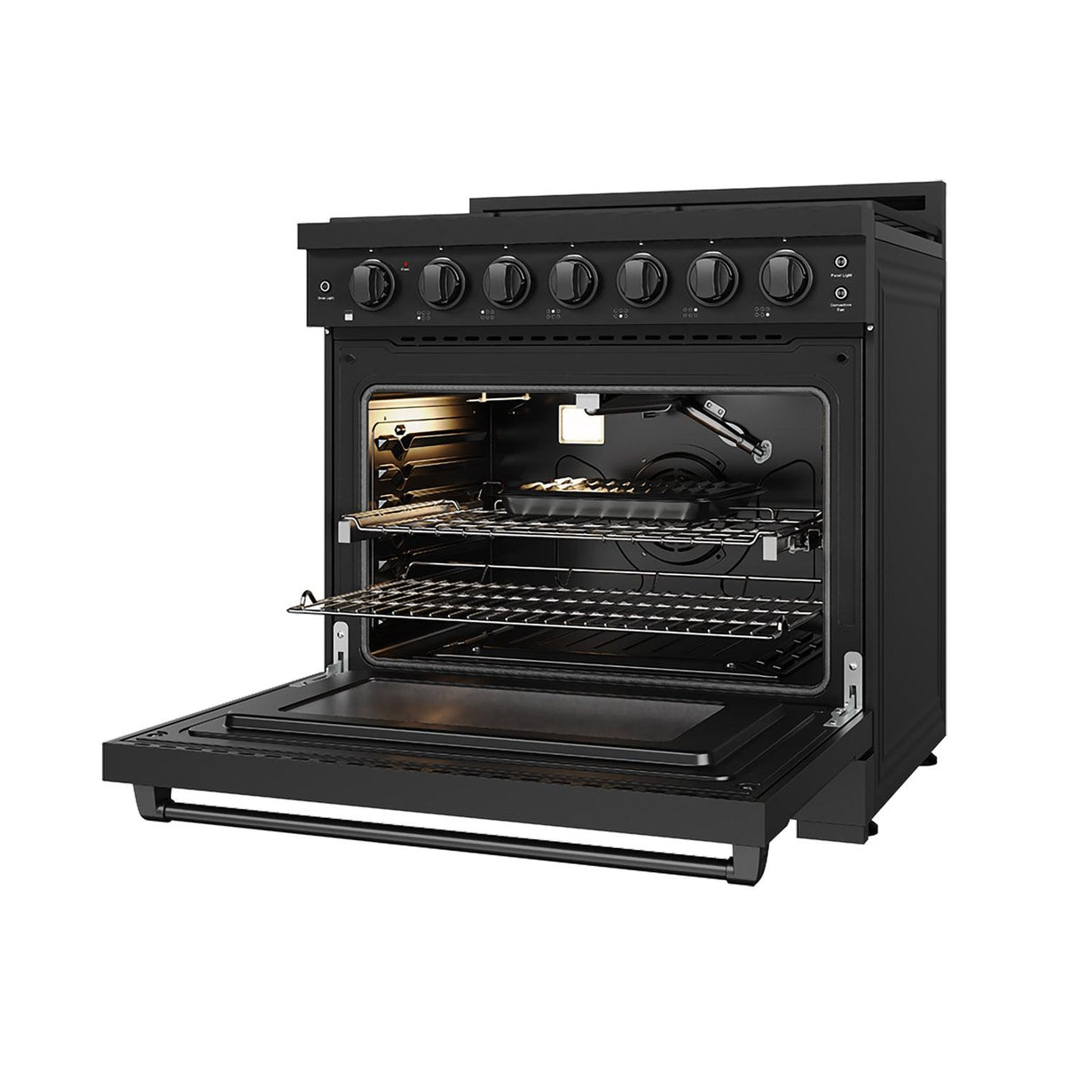 36 Inch Professional Gas Range With Precision Knob Control In Black Gordon Ramsay Series