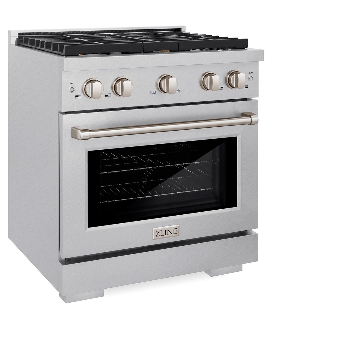 ZLINE 30 in. 4.2 cu. ft. Gas Range with Convection Gas Oven in DuraSnow' Stainless Steel with 4 Brass Burners (SGRS-BR-30)