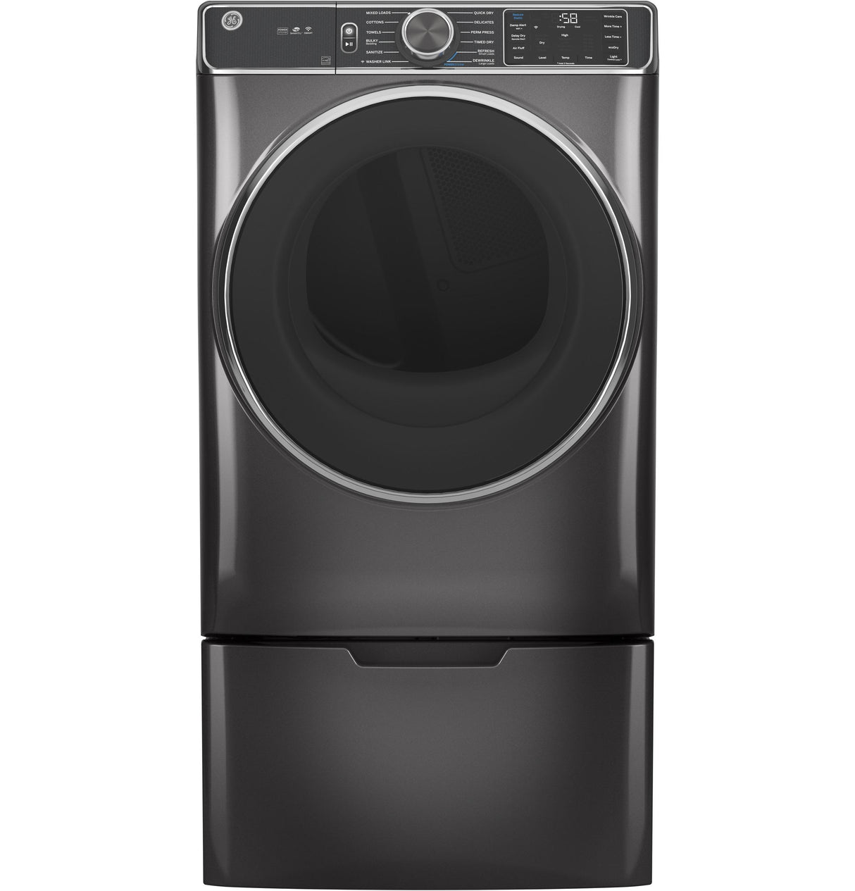 GE® ENERGY STAR® 7.8 cu. ft. Capacity Smart Front Load Electric Dryer with Steam and Sanitize Cycle
