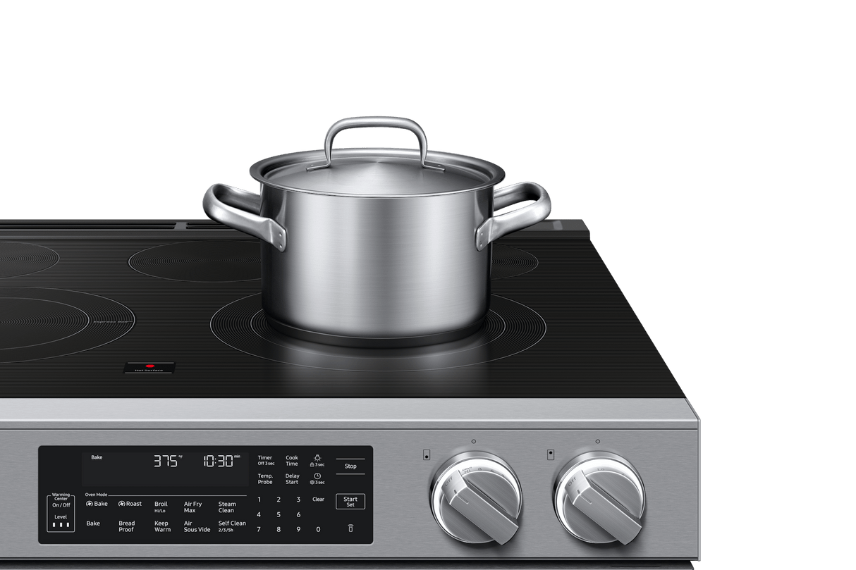 Bespoke Smart Slide-in Electric Range Pro Style Elite Design Illuminated Knobs Air Fry Max