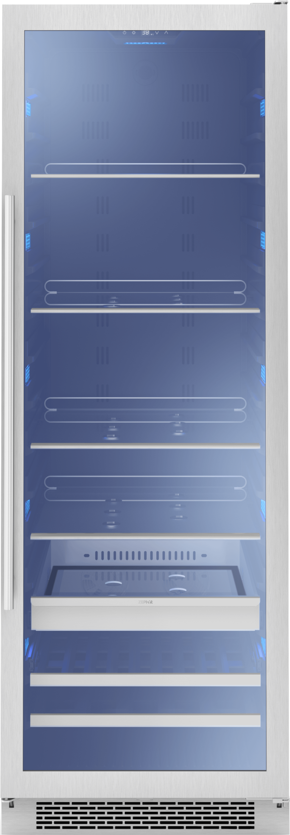 Presrv Beverage Cooler, 24in Full Size, SS+Glass, Reversible Door, 1 Zone