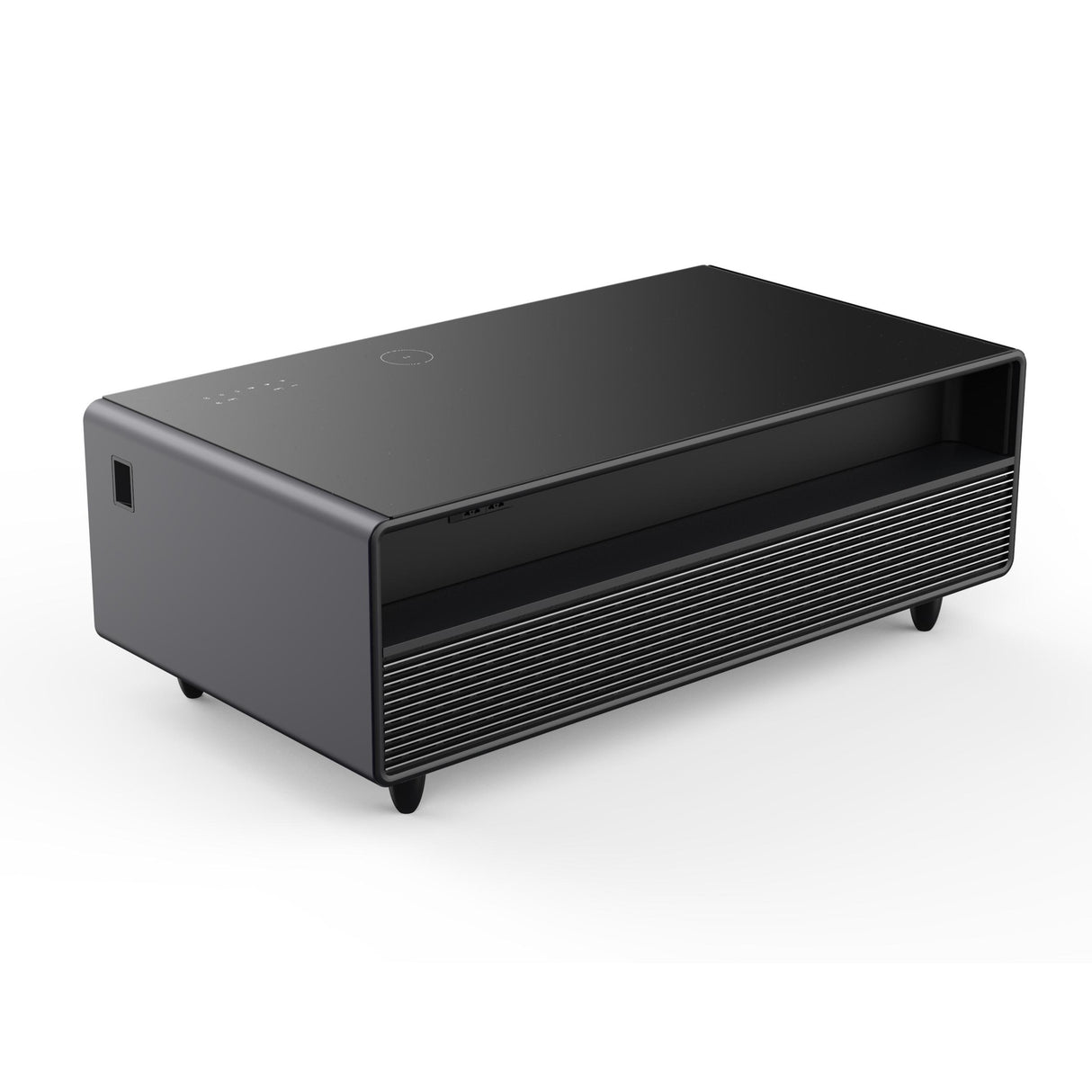 Forno Evoluto Tavolo 51-Inch Black Smart Coffee Table - Dual Refrigerator Drawers, Bluetooth 5.0 Audio, Wireless Charging & RGB Ambient Light