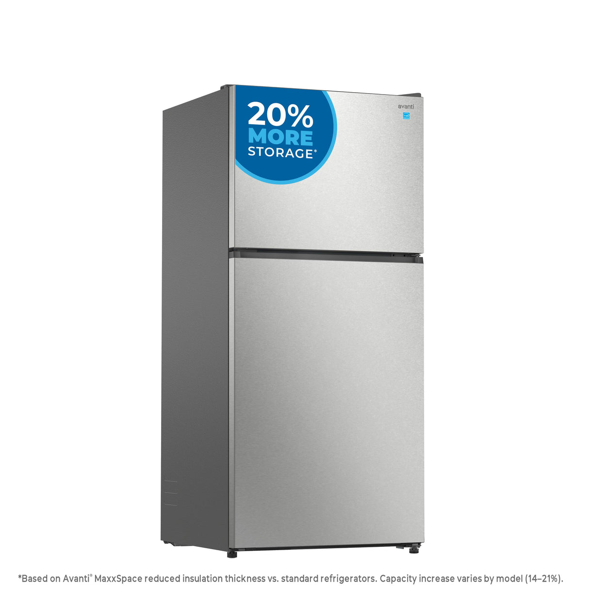 Avanti MaxxSpace Insulation™ Technology Garage-Ready Frost-Free Ice Maker-Ready Refrigerator, 21 cu. ft., ENERGY STAR, Stainless Steel Look (AVFF21DLJM0SS)