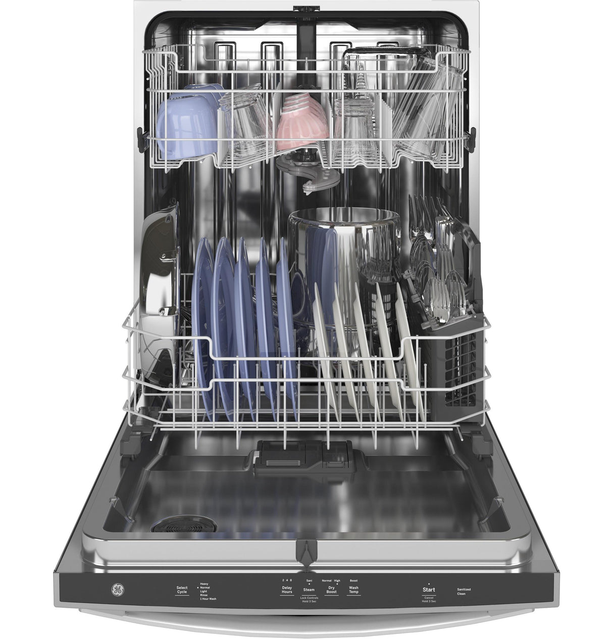 GE® ENERGY STAR® Top Control with Stainless Steel Interior Dishwasher with Sanitize Cycle & Dry Boost with Fan Assist