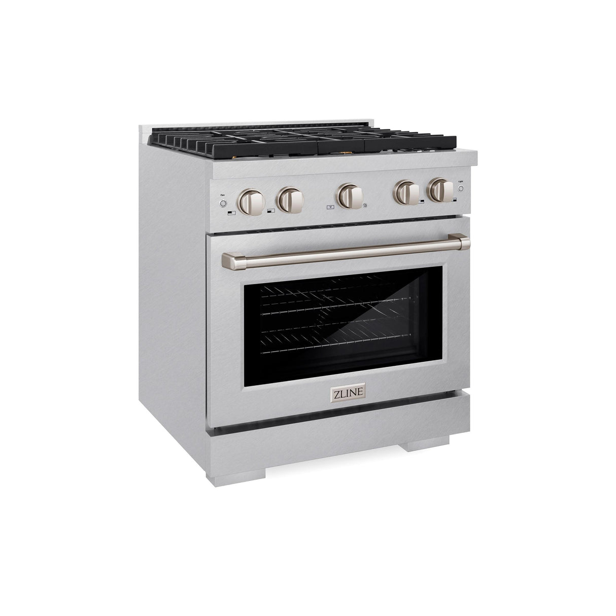ZLINE 30 in. 4.2 cu. ft. Gas Range with Convection Gas Oven in DuraSnow' Stainless Steel with 4 Brass Burners (SGRS-BR-30)