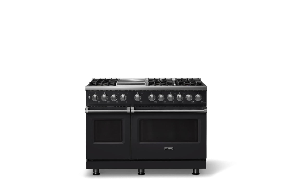 48"W. Dual Fuel Range (Burner: 6g, Finish: Onyx, Trim: Polished Chrome, Fuel: Natural Gas)