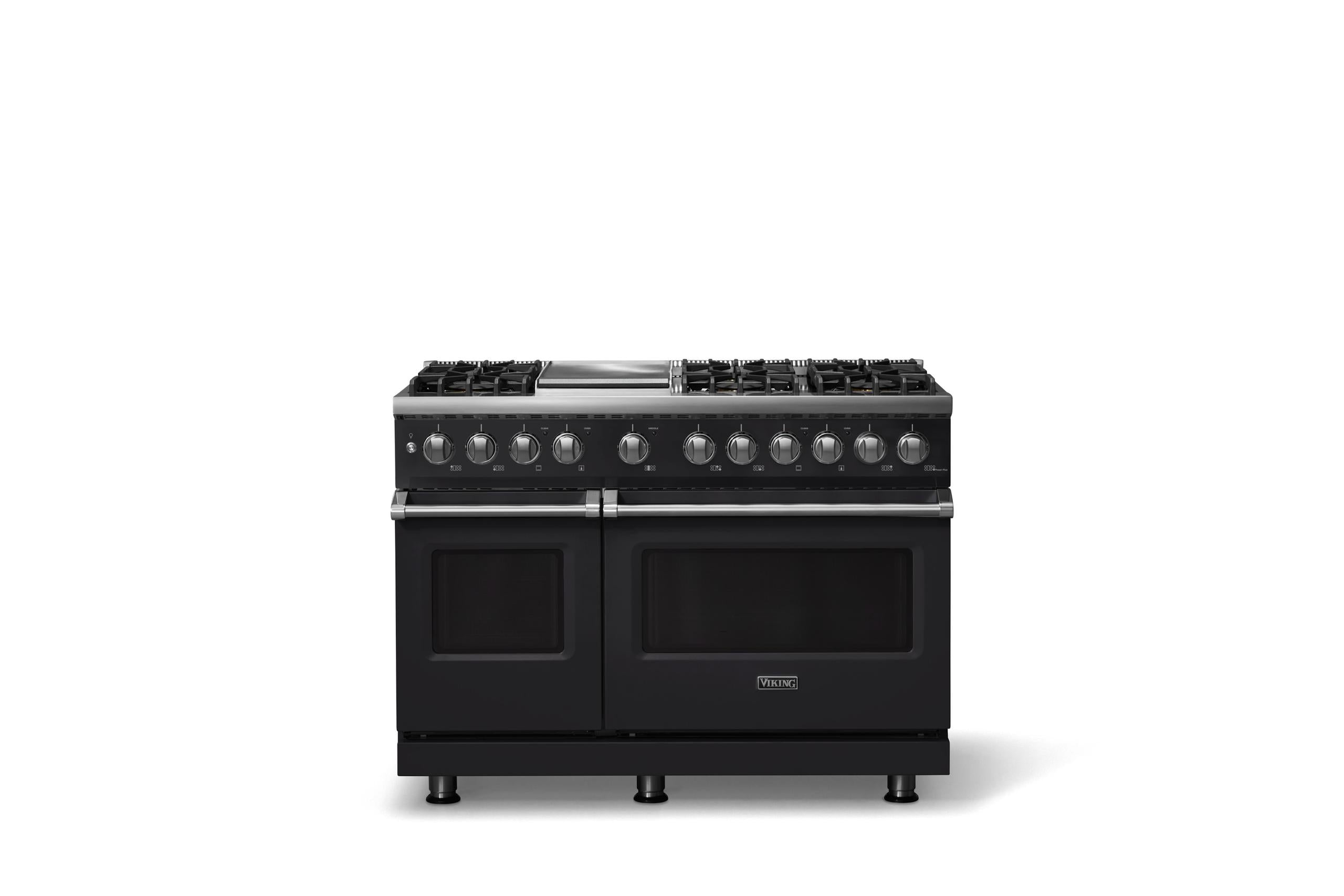 48"W. Dual Fuel Range (Burner: 6g, Finish: Onyx, Trim: Polished Chrome, Fuel: Natural Gas)