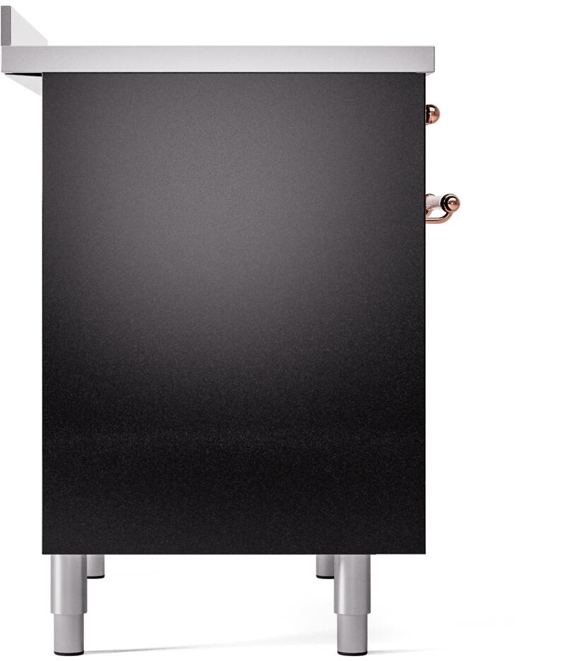 Nostalgie II 40 Inch Electric Freestanding Range in Glossy Black with Copper Trim