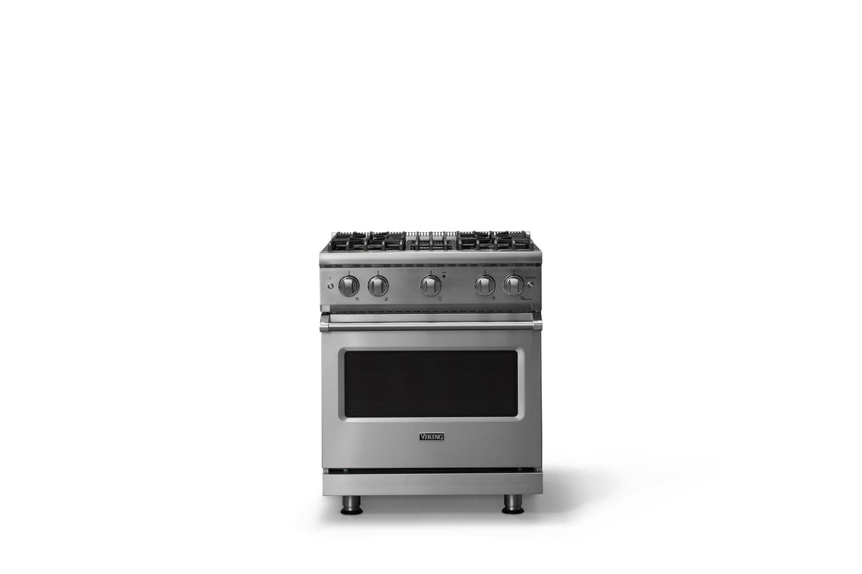 30"W. Sealed Burner Gas Range (Finish: Stainless Steel, Trim: Polished Chrome, Fuel: Natural Gas)
