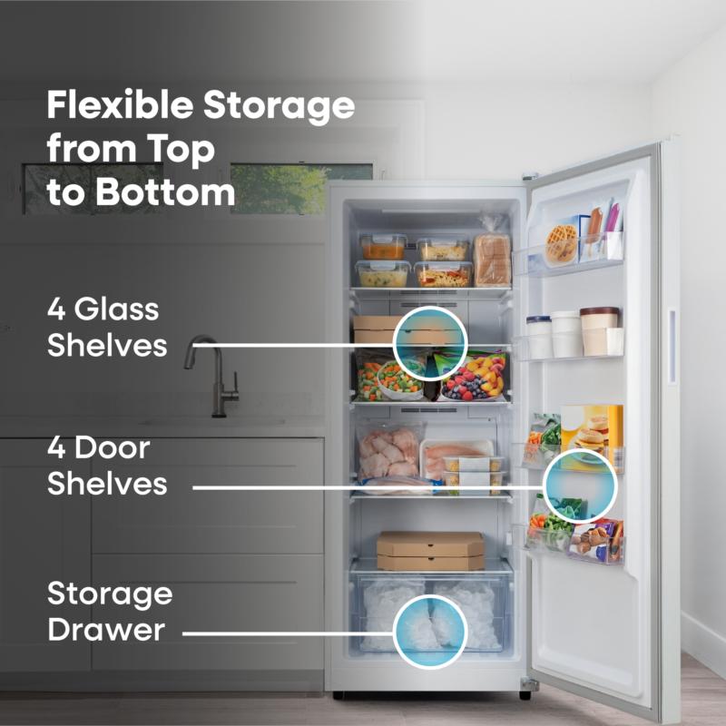 Element 14.0 cu. ft. Upright Convertible Freezer / Refrigerator - White, ENERGY STAR (EXUF14CEEW)