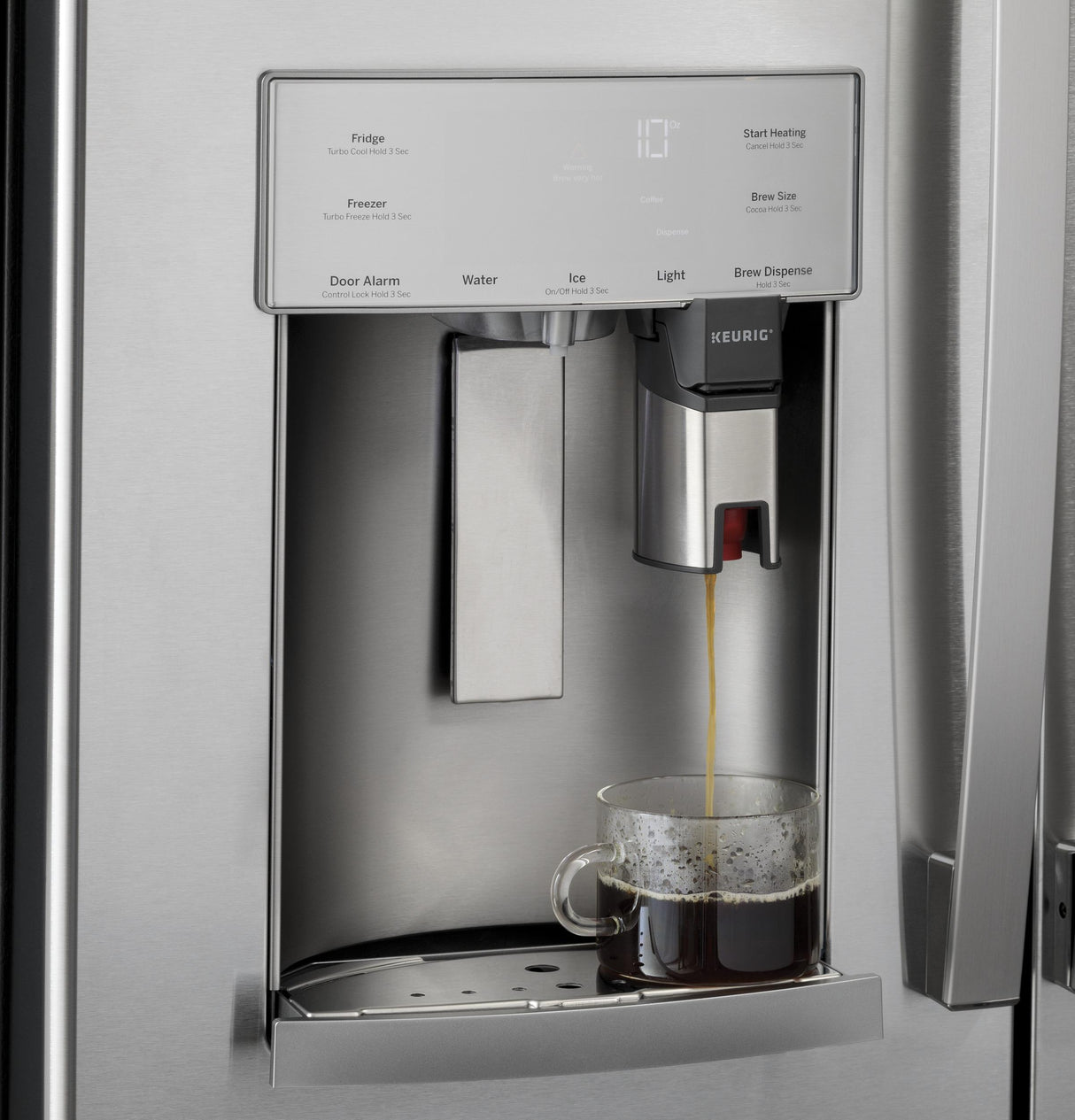 GE Profile™ Series ENERGY STAR® 22.1 Cu. Ft. Smart Counter-Depth Fingerprint Resistant French-Door Refrigerator with Keurig® K-Cup® Brewing System