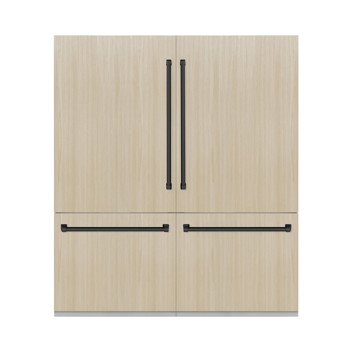 ZLINE Autograph Edition 72 in. 39.6 cu. ft. Panel Ready French Door Built-In Bottom Freezer Refrigerator with Water Dispensers and Ice Makers and Matte Black Accents (RBITZ-72-MB)