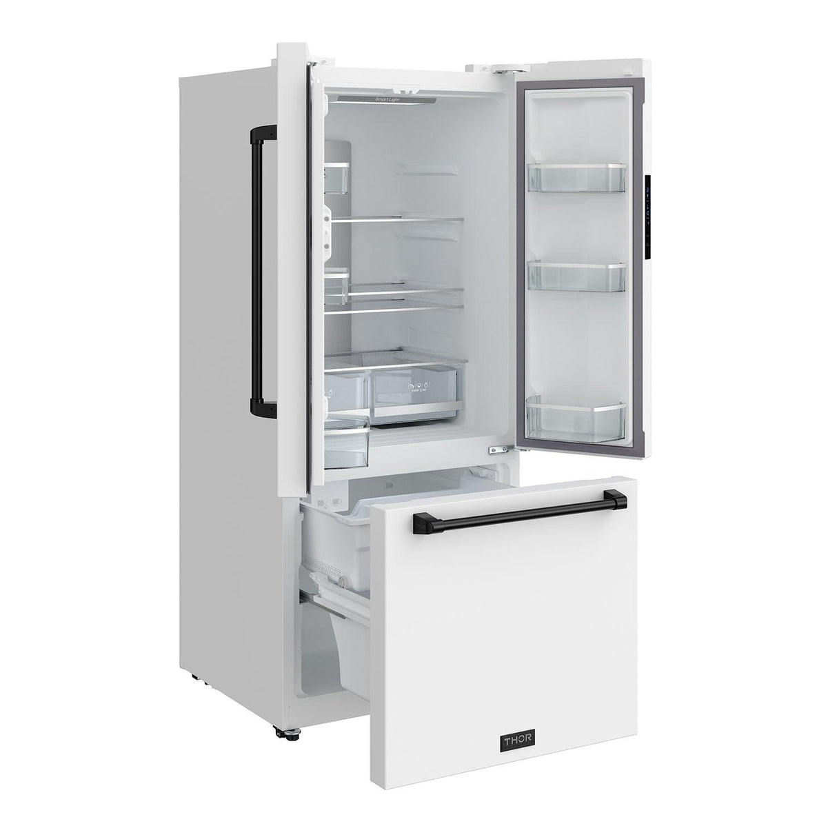 30 Inch French Door Counter Depth Refrigerator With Ice Maker - White/black Gordon Ramsay Series