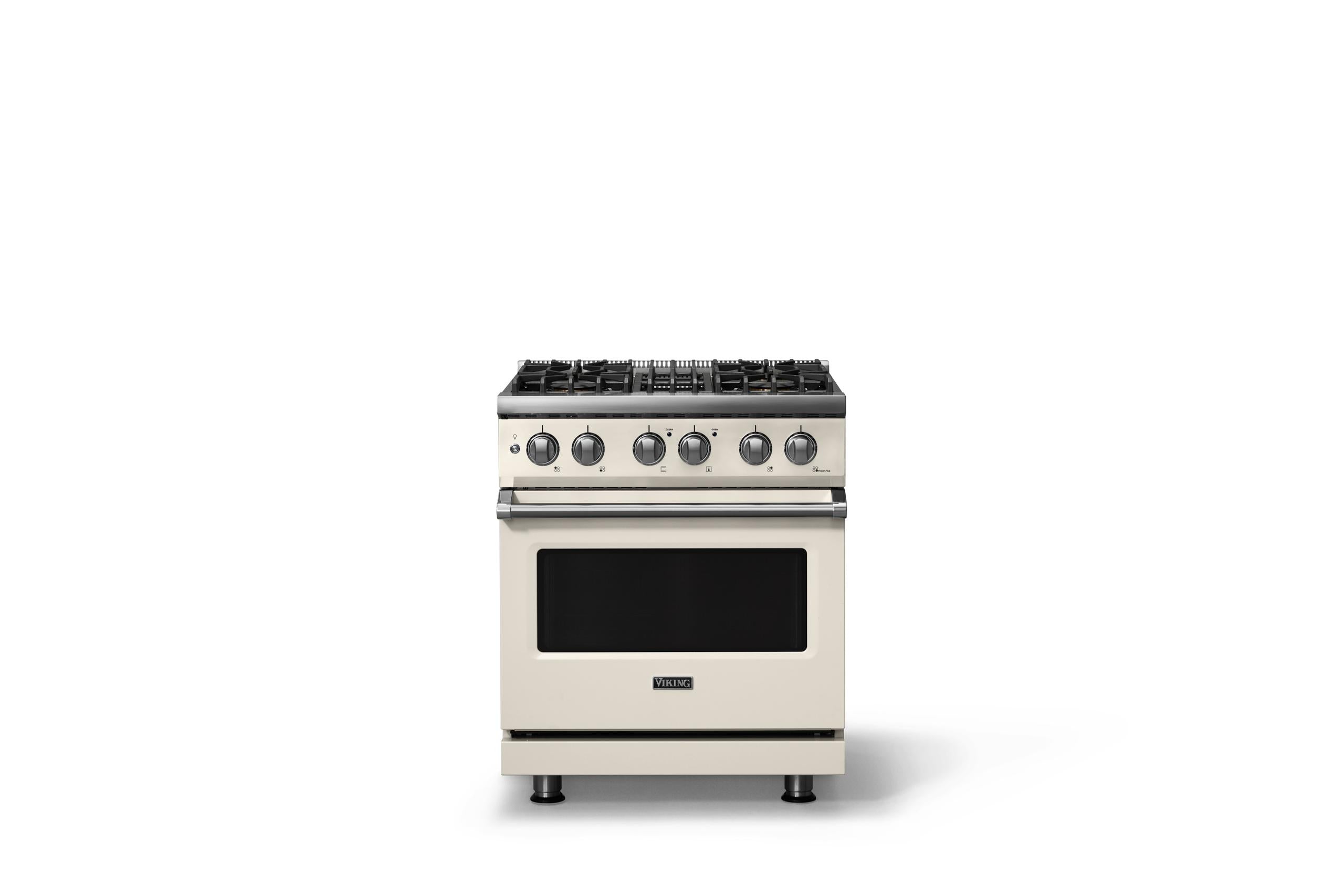 30"W. Dual Fuel Range (Finish: Pure White, Trim: Polished Chrome, Fuel: Propane)